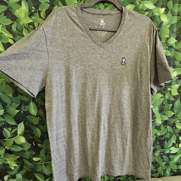 Psycho Bunny V-Neck T-Shirt Gray size 6 - Picture 1 of 4